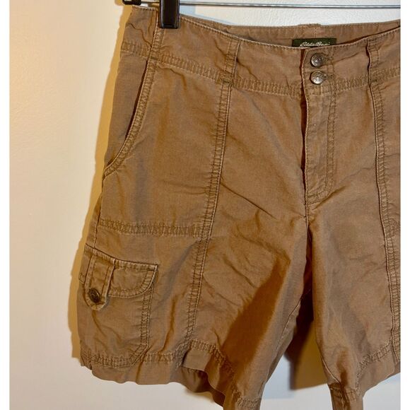 Eddie Bauer Mercer‑Fit Women’s Cargo Shorts Brown Size 2 – EUC - Picture 2 of 4